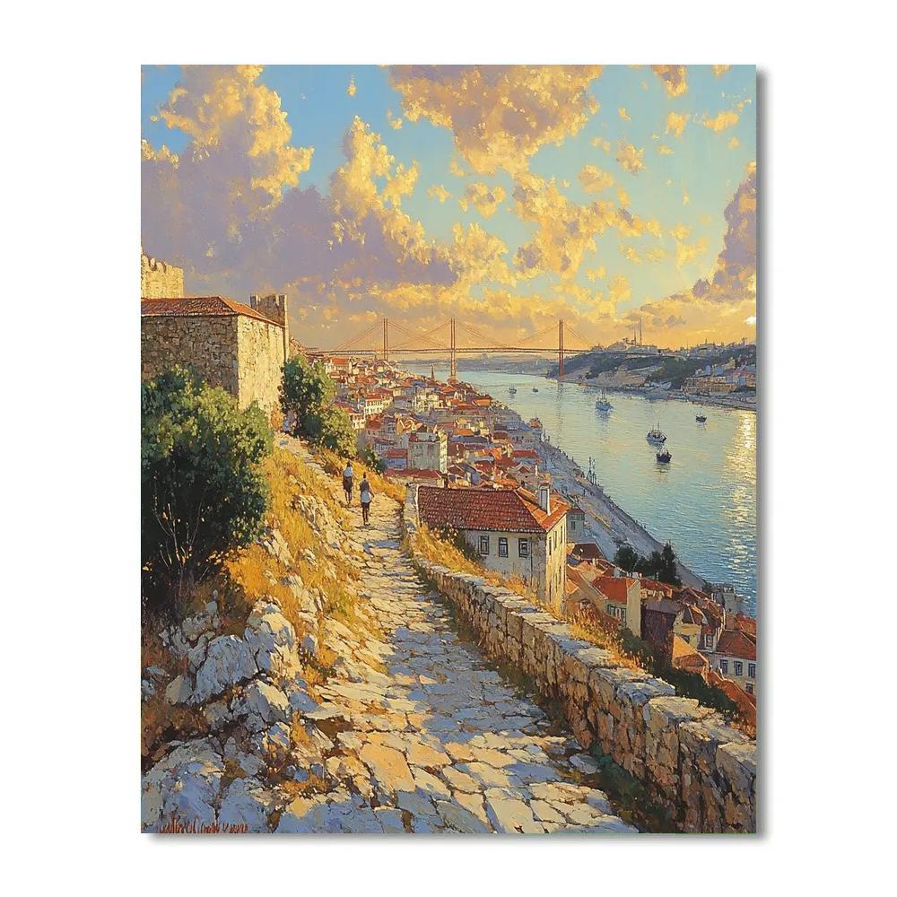 Castelo Hill Lisbon Viewpoint Portugal painting number kit