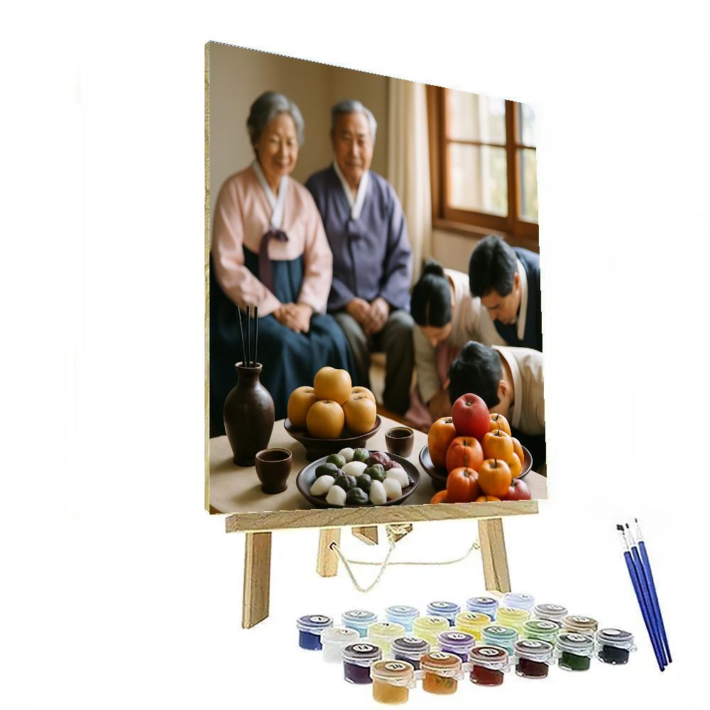 Korean Chuseok Ancestral Table paint by number