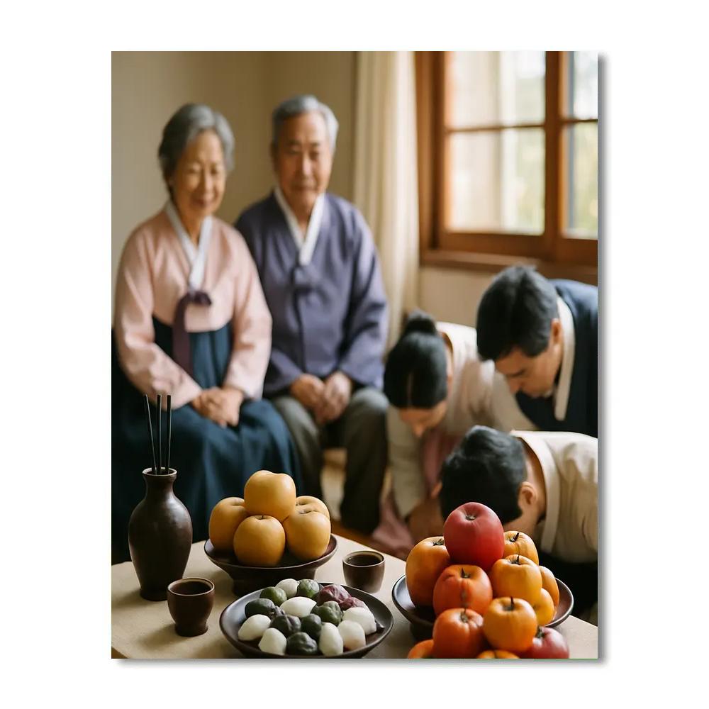 Korean Chuseok Ancestral Table paint by number