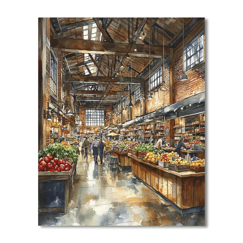 Gothenburg Riverside Market Hall Sweden DIY paint by numbers