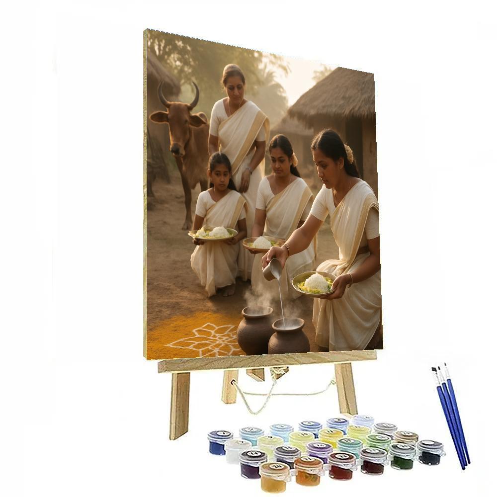 Pongal Sun Offering Field Numbered painting kits