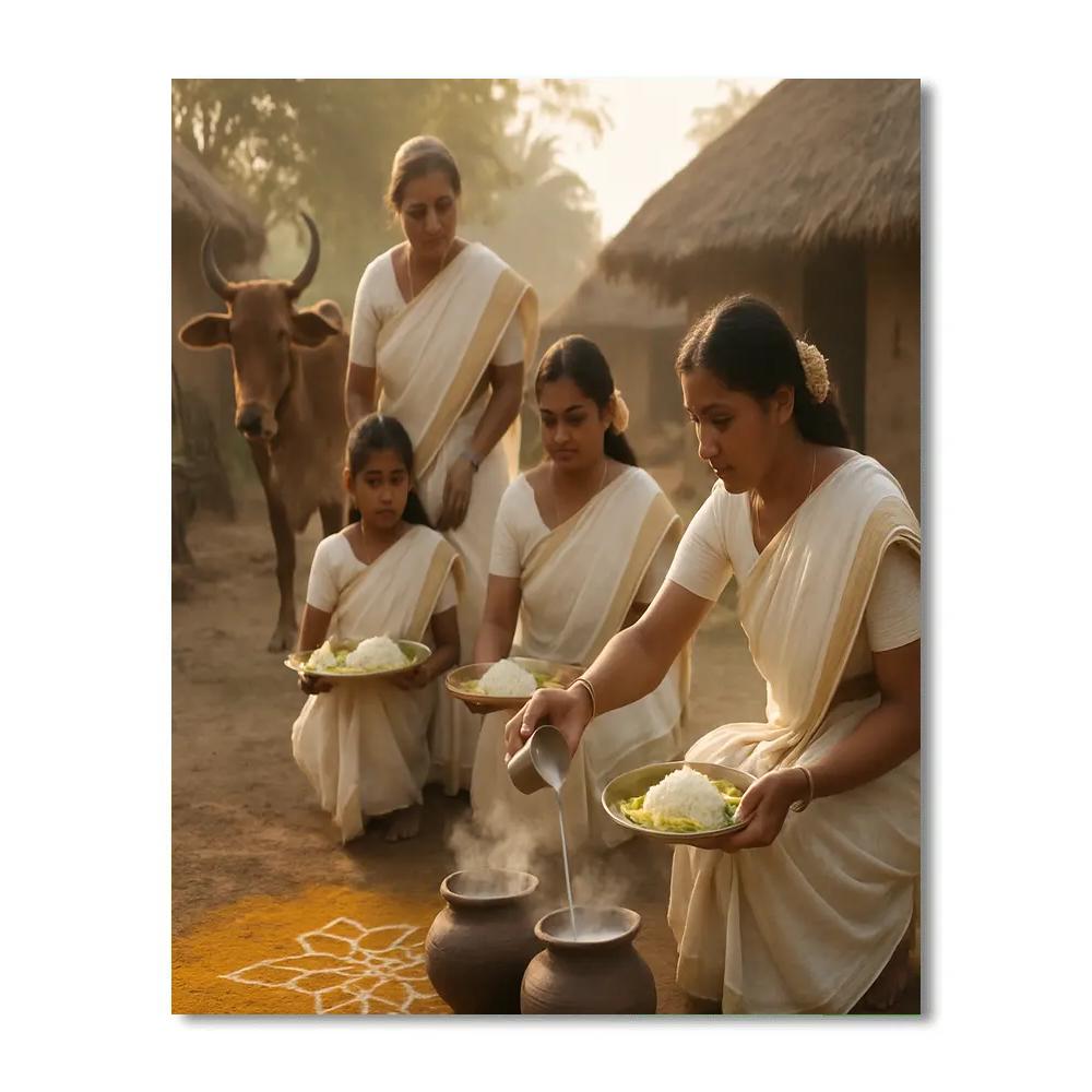 Pongal Sun Offering Field Numbered painting kits