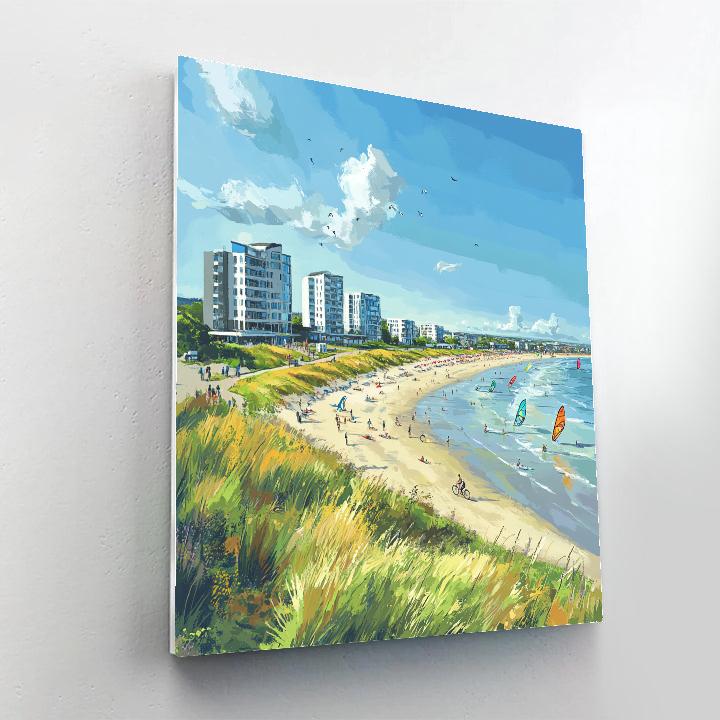 Amager Strandpark Urban Beach Copenhagen Denmark Number painting