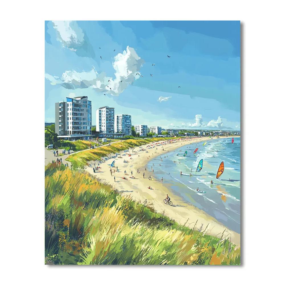 Amager Strandpark Urban Beach Copenhagen Denmark Number painting