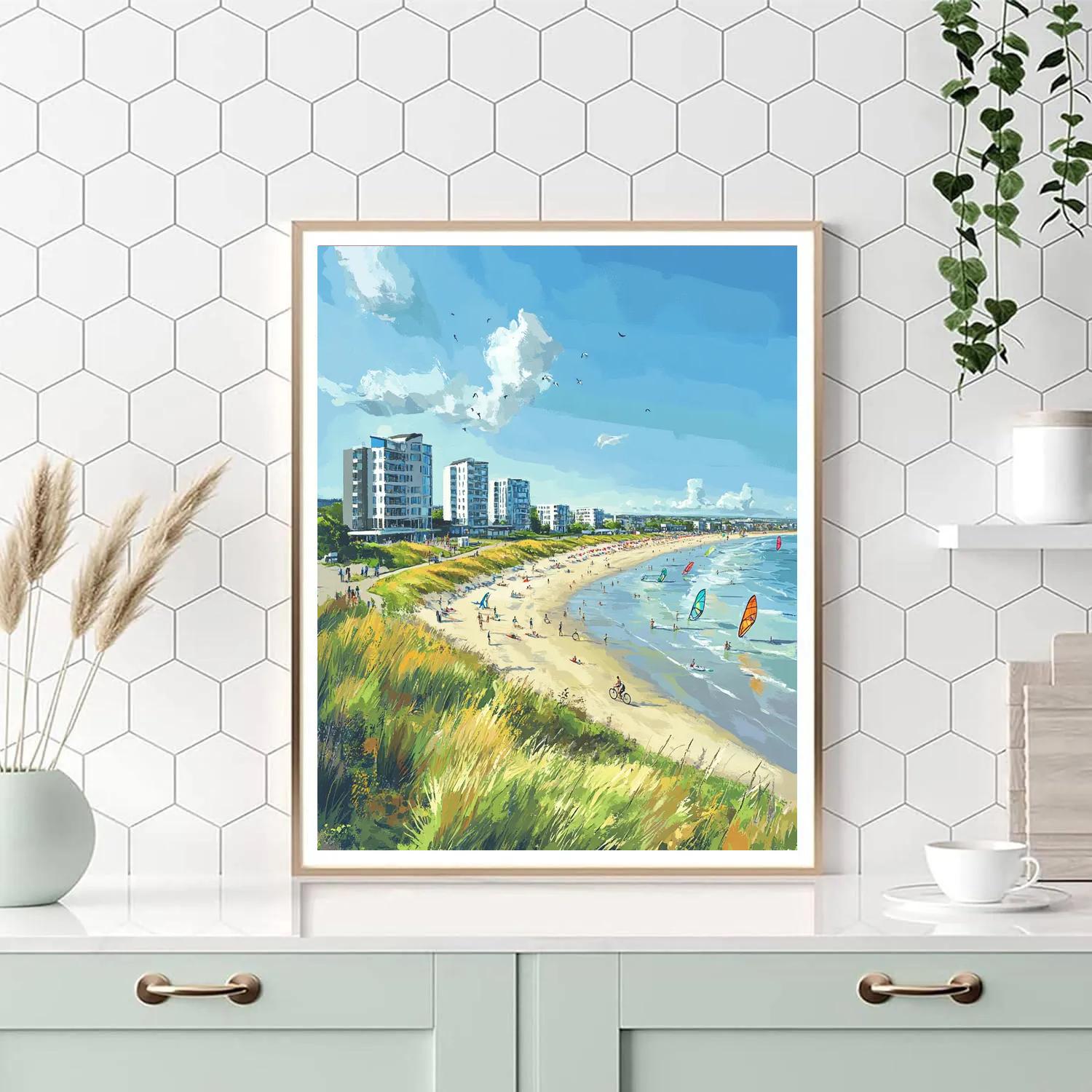 Amager Strandpark Urban Beach Copenhagen Denmark Number painting