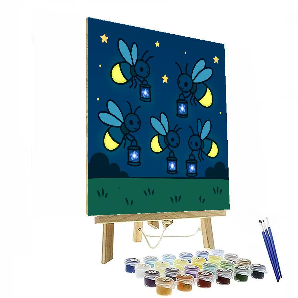 Galaxy Lantern Fireflies painting number kit