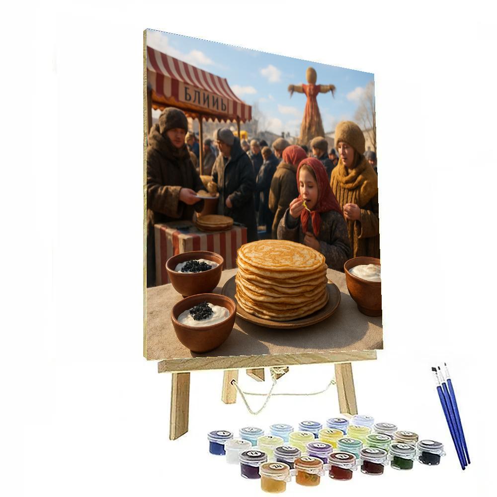 Maslenitsa Pancake Fest Moscow Number painting