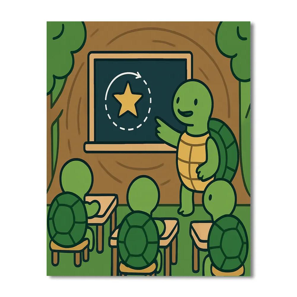 Stargazer Turtle Classroom paint by numbers
