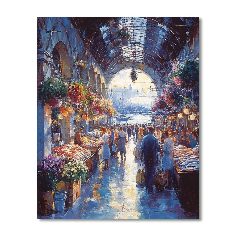 Pike Place Market Overlooking Seattle United States paint by color