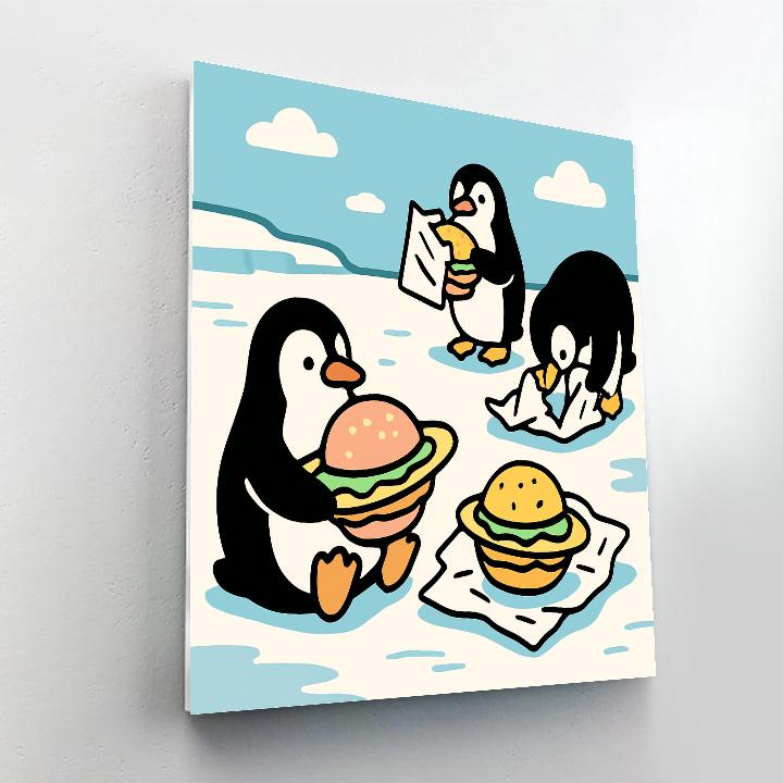 Planet Picnic Penguins Painting by numbers kit