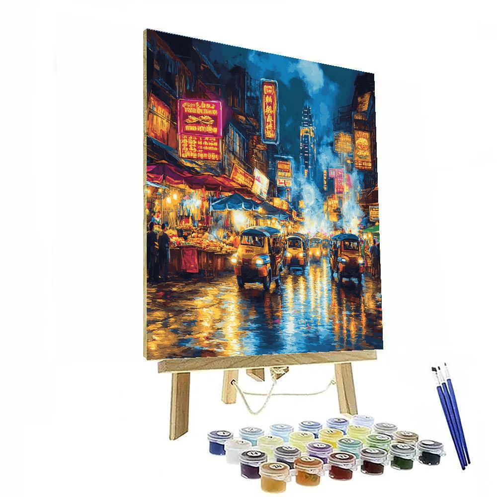 Khao San Road Evening Market Bangkok Thailand Number painting