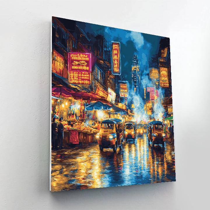 Khao San Road Evening Market Bangkok Thailand Number painting