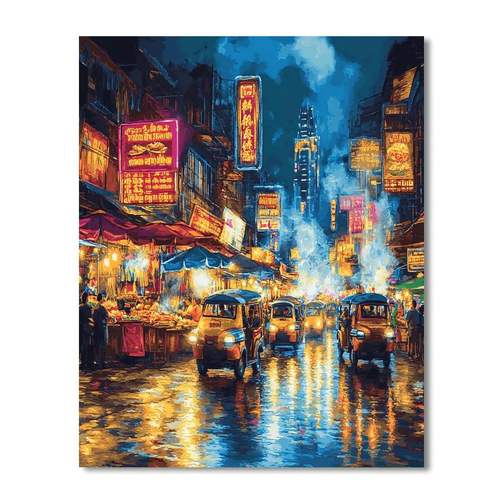 Khao San Road Evening Market Bangkok Thailand Number painting