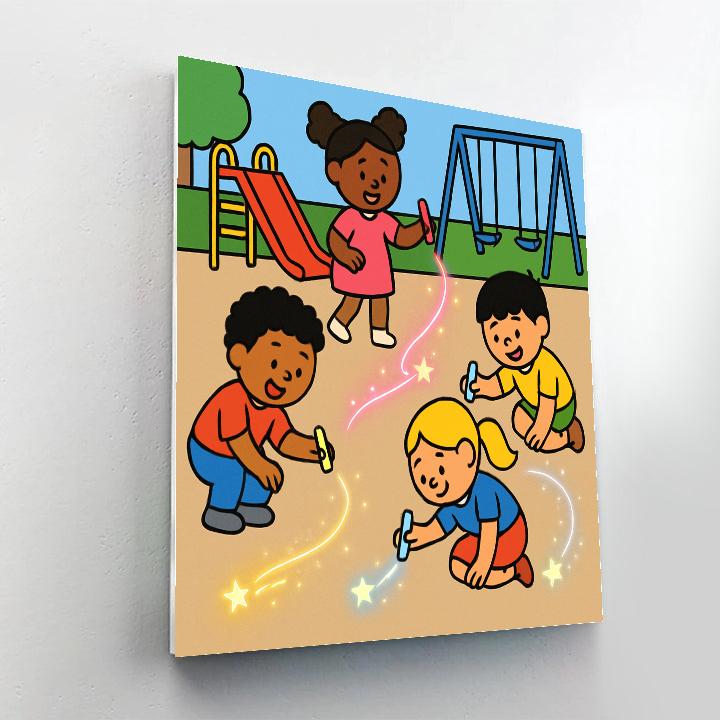 Comet Chalk Playground Paint by numbers art