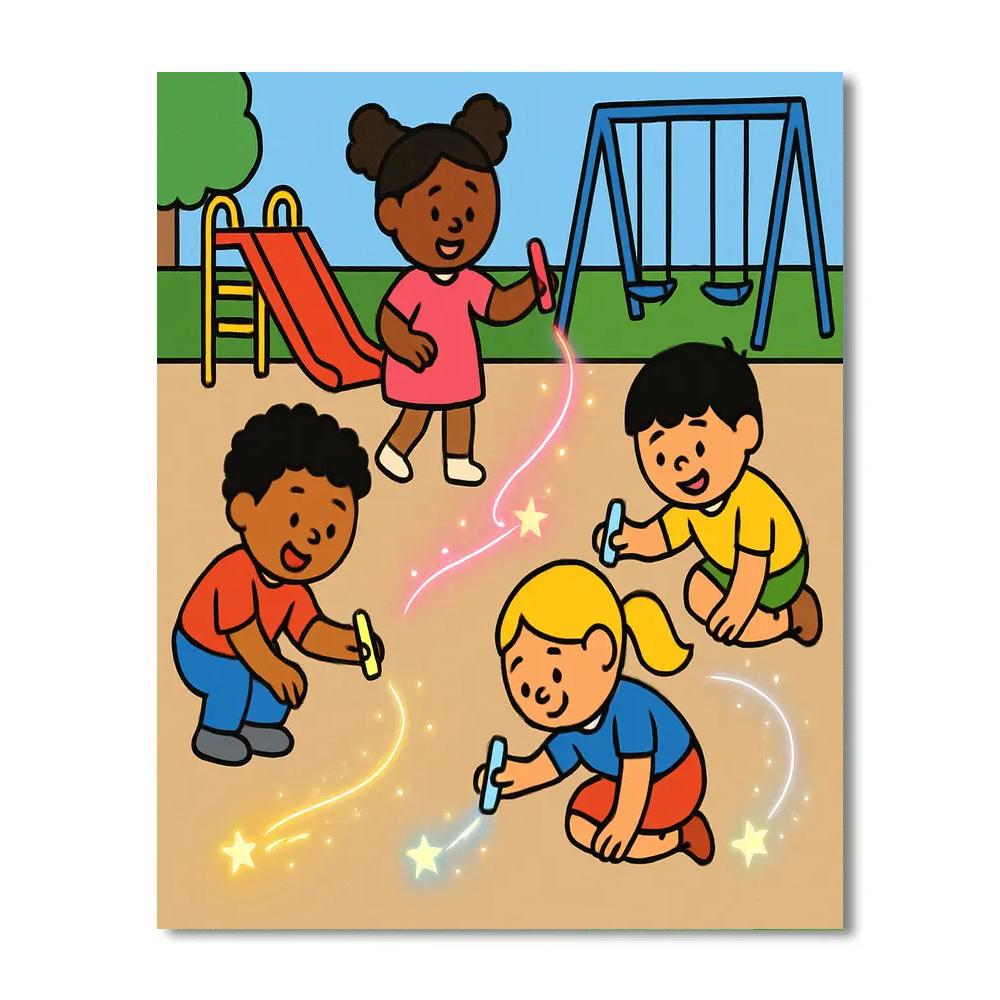 Comet Chalk Playground Paint by numbers art