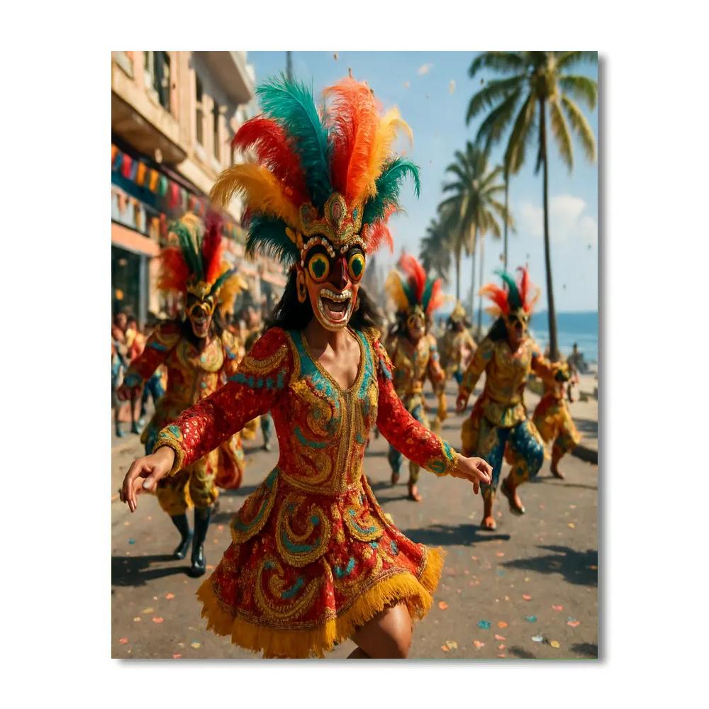 Carnival Barranquilla Street Dance paint by numbers