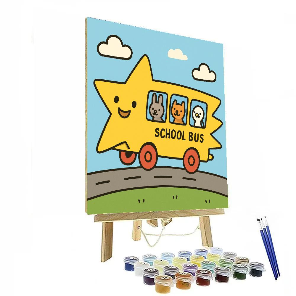Starry School Bus Painting by numbers kit