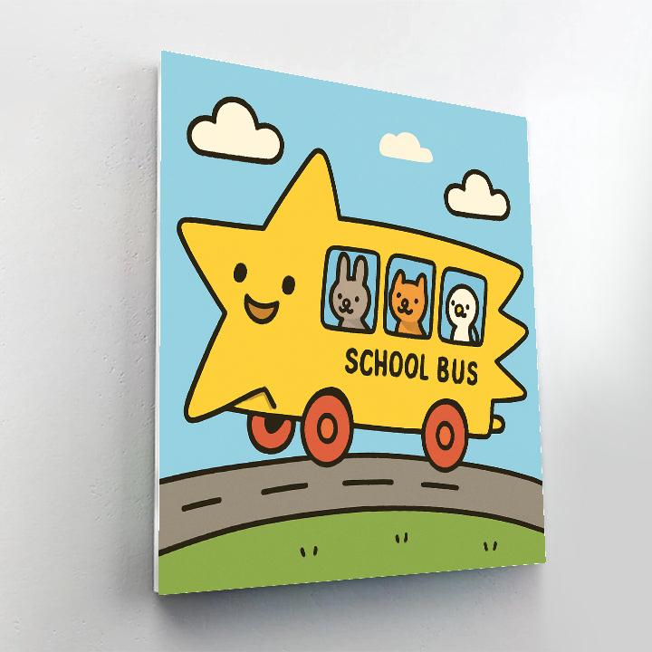 Starry School Bus Painting by numbers kit
