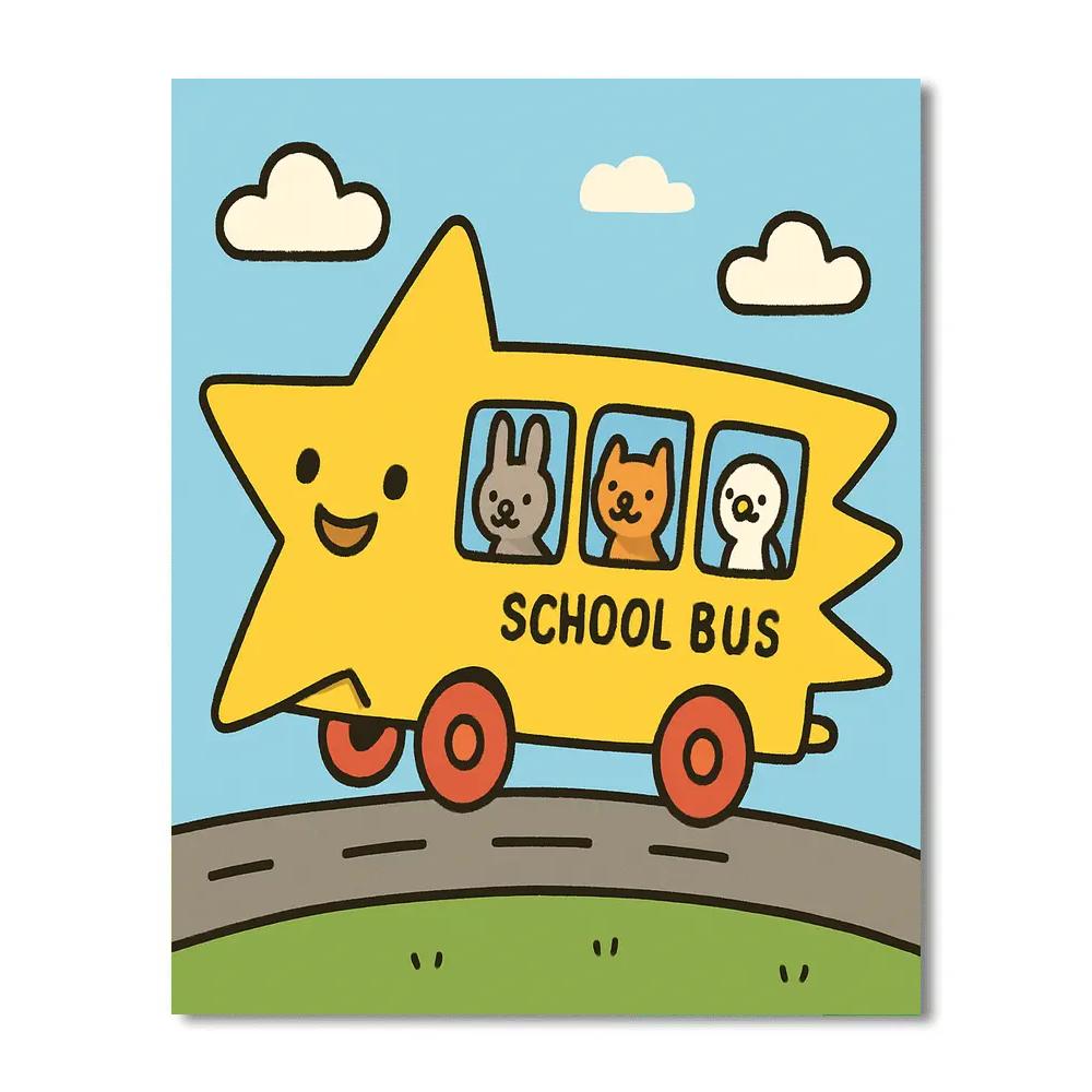 Starry School Bus Painting by numbers kit