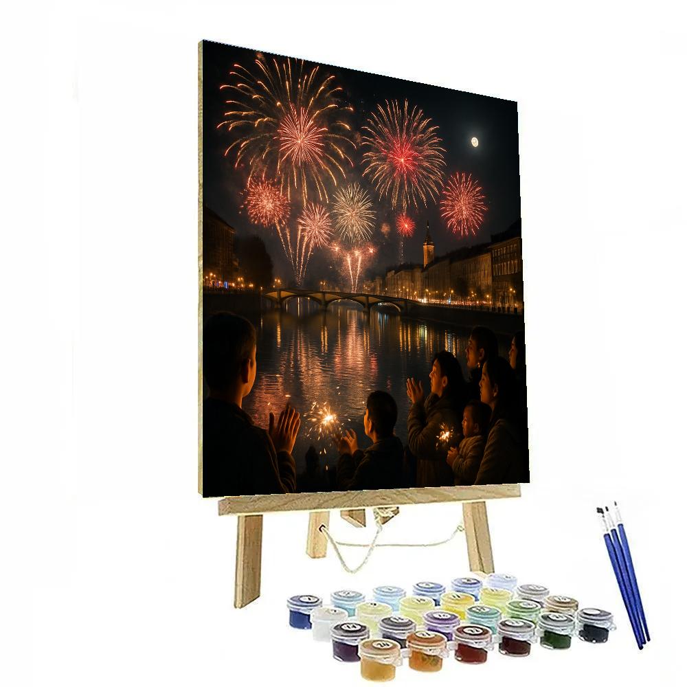 Tet Nguyen Dan Fireworks Ho Chi Minh Paint by numbers art