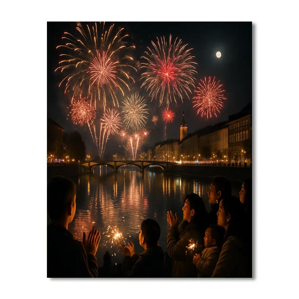 Tet Nguyen Dan Fireworks Ho Chi Minh Paint by numbers art