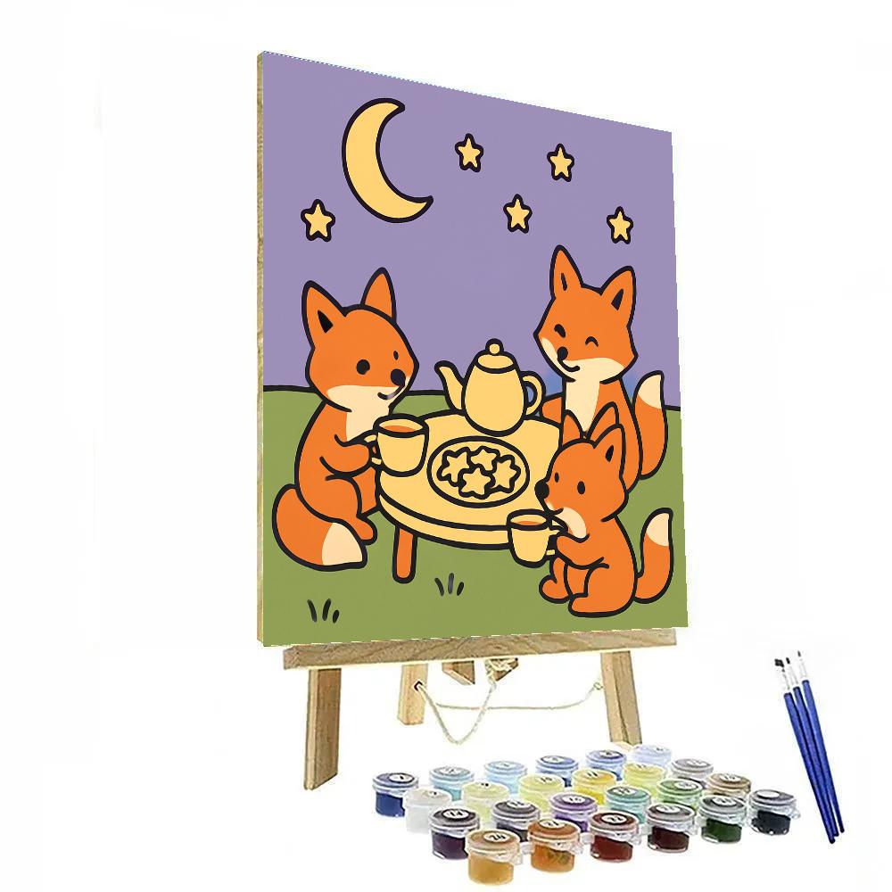 Twilight Tea Party Foxes Paint by numbers kits