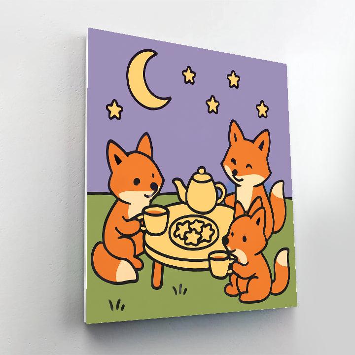 Twilight Tea Party Foxes Paint by numbers kits