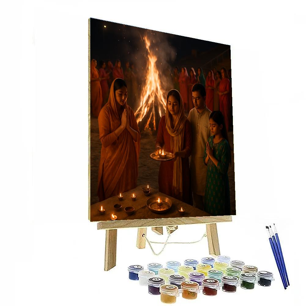 Holika Dahan Bonfire Night Painting by numbers kit