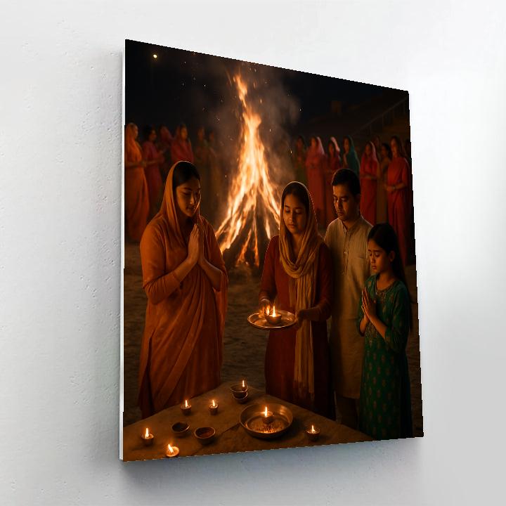 Holika Dahan Bonfire Night Painting by numbers kit