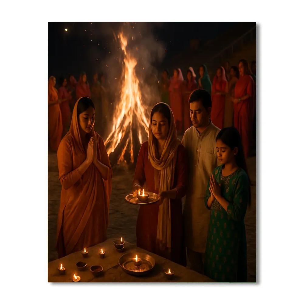 Holika Dahan Bonfire Night Painting by numbers kit