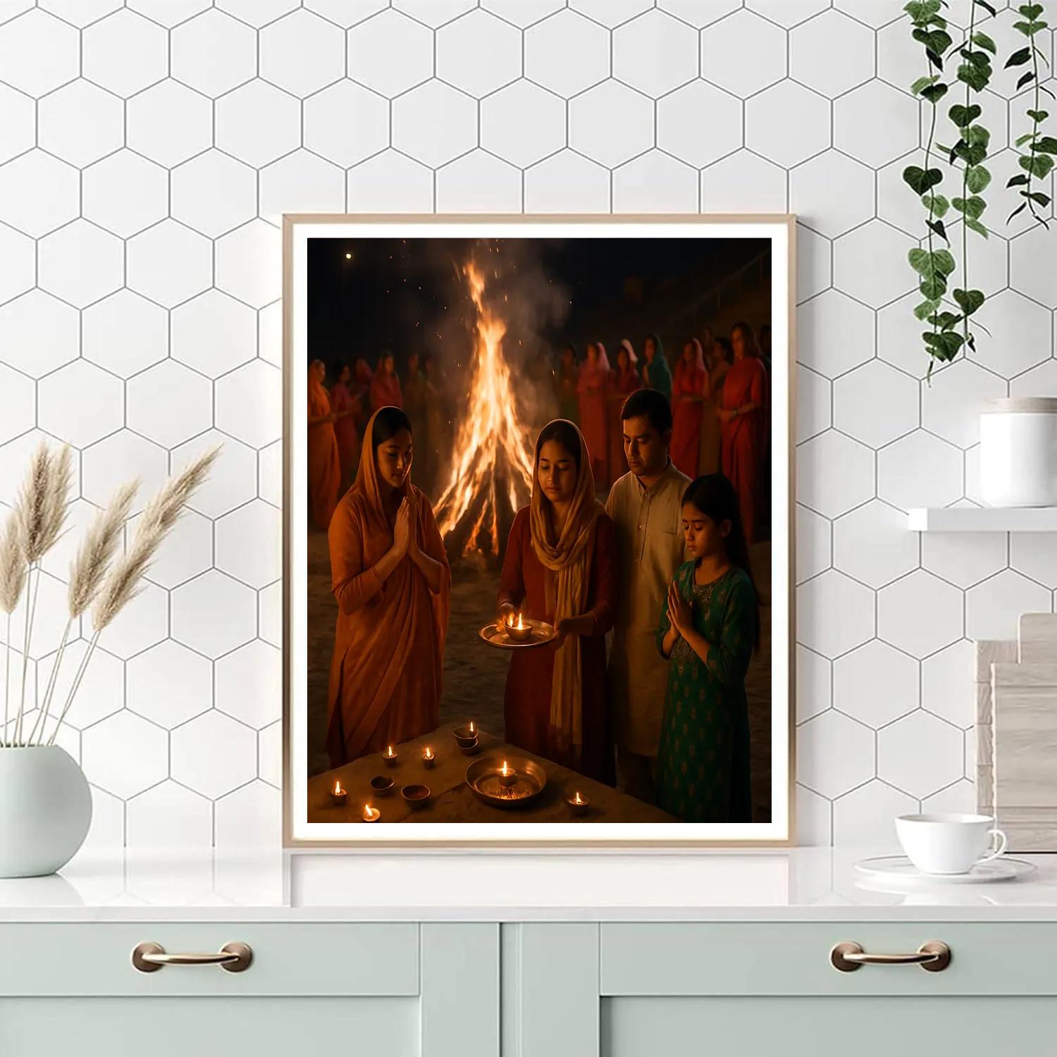Holika Dahan Bonfire Night Painting by numbers kit