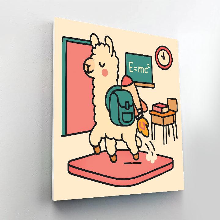 Rocket School Llama paint by number