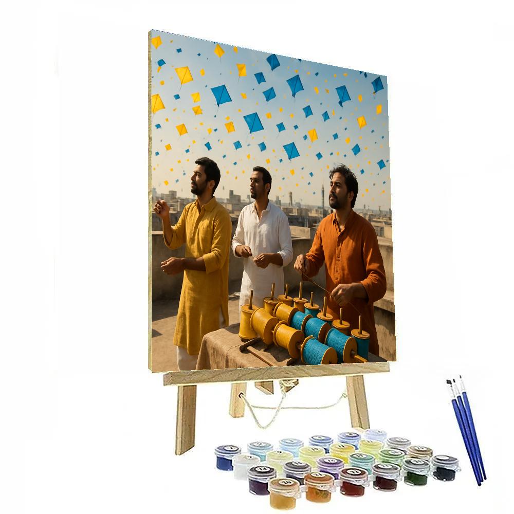 Basant Lahore Kite Festival paint by numbers