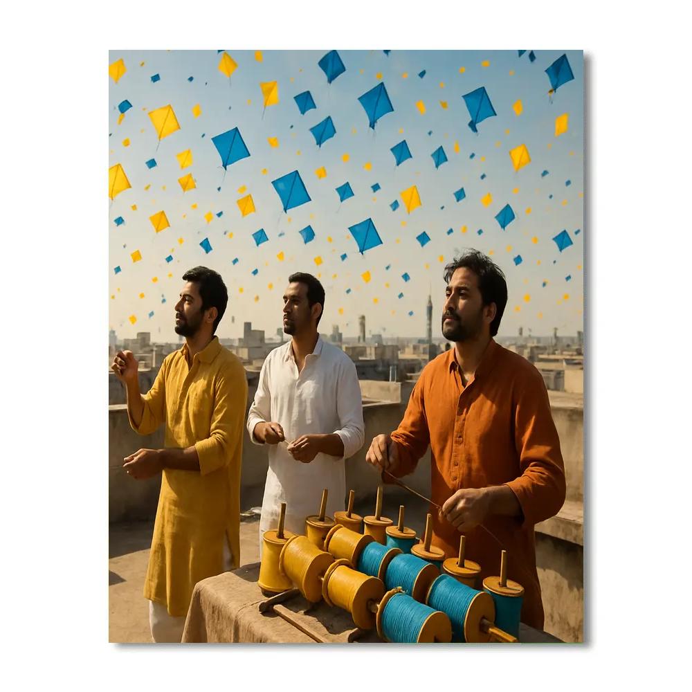 Basant Lahore Kite Festival paint by numbers