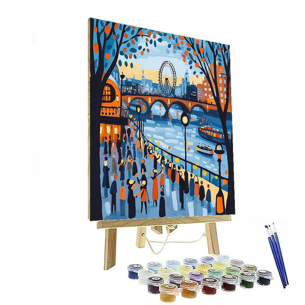 Southbank Riverside Walk London United Kingdom paint by numbers