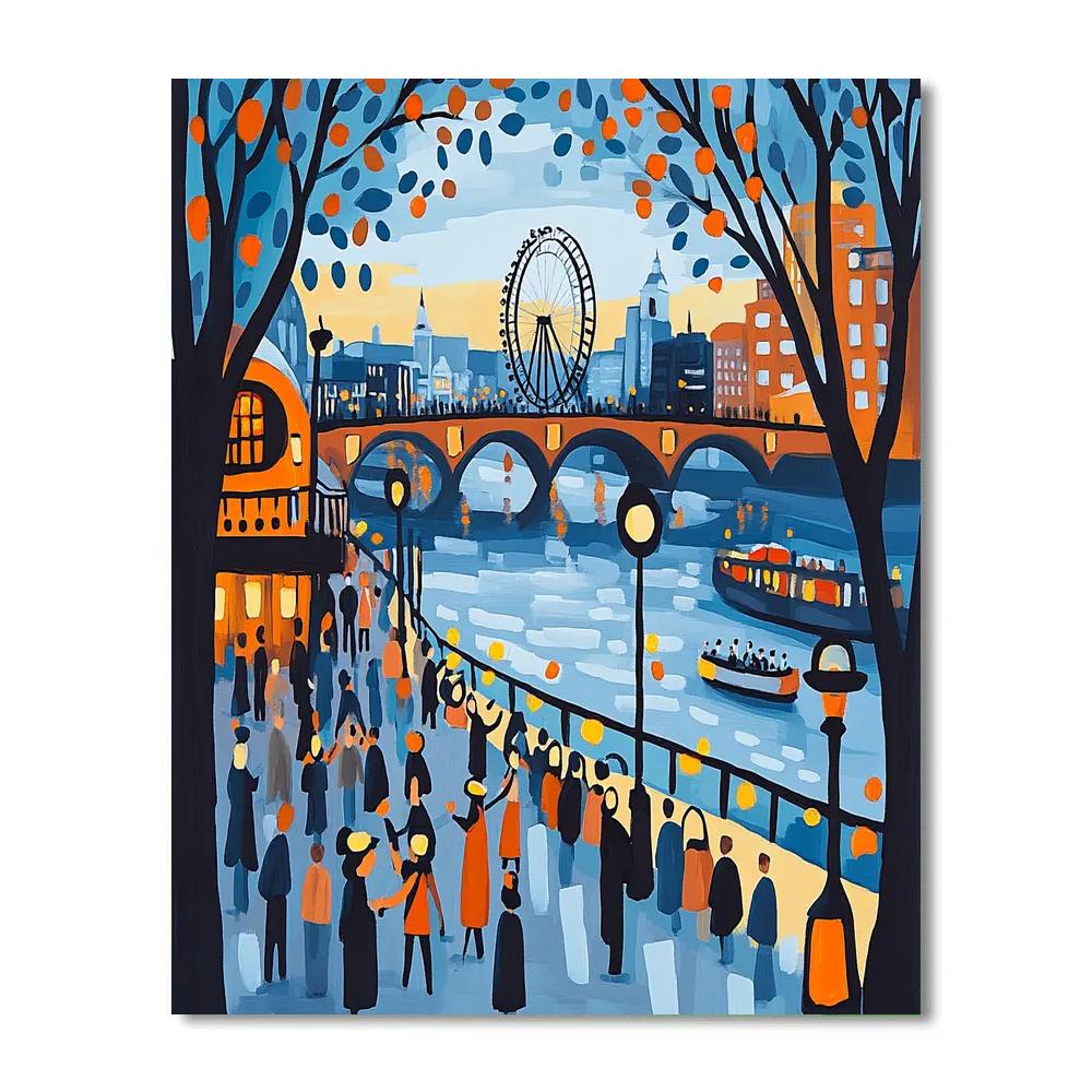 Southbank Riverside Walk London United Kingdom paint by numbers