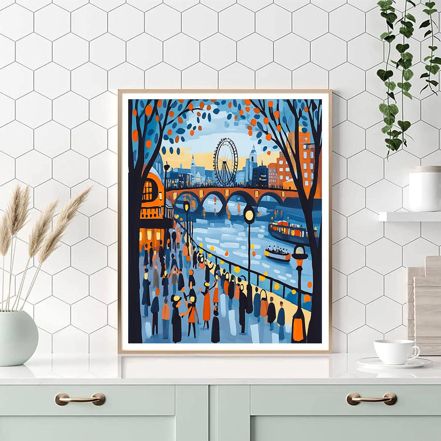 Southbank Riverside Walk London United Kingdom paint by numbers