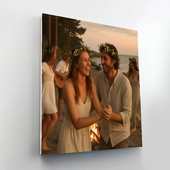 Midsummer Bonfires Scandinavian Coast painting number kit