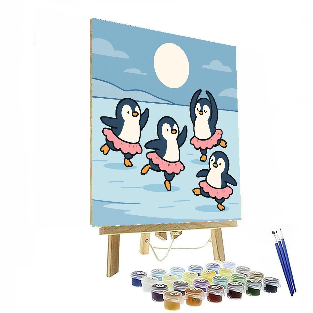 Moonlight Ballet Penguins Numbered painting kits