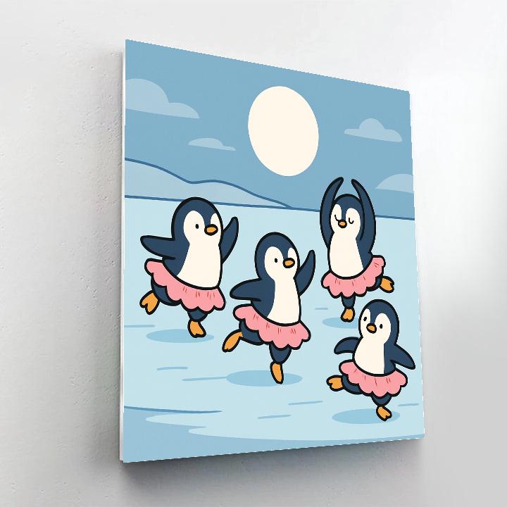 Moonlight Ballet Penguins Numbered painting kits