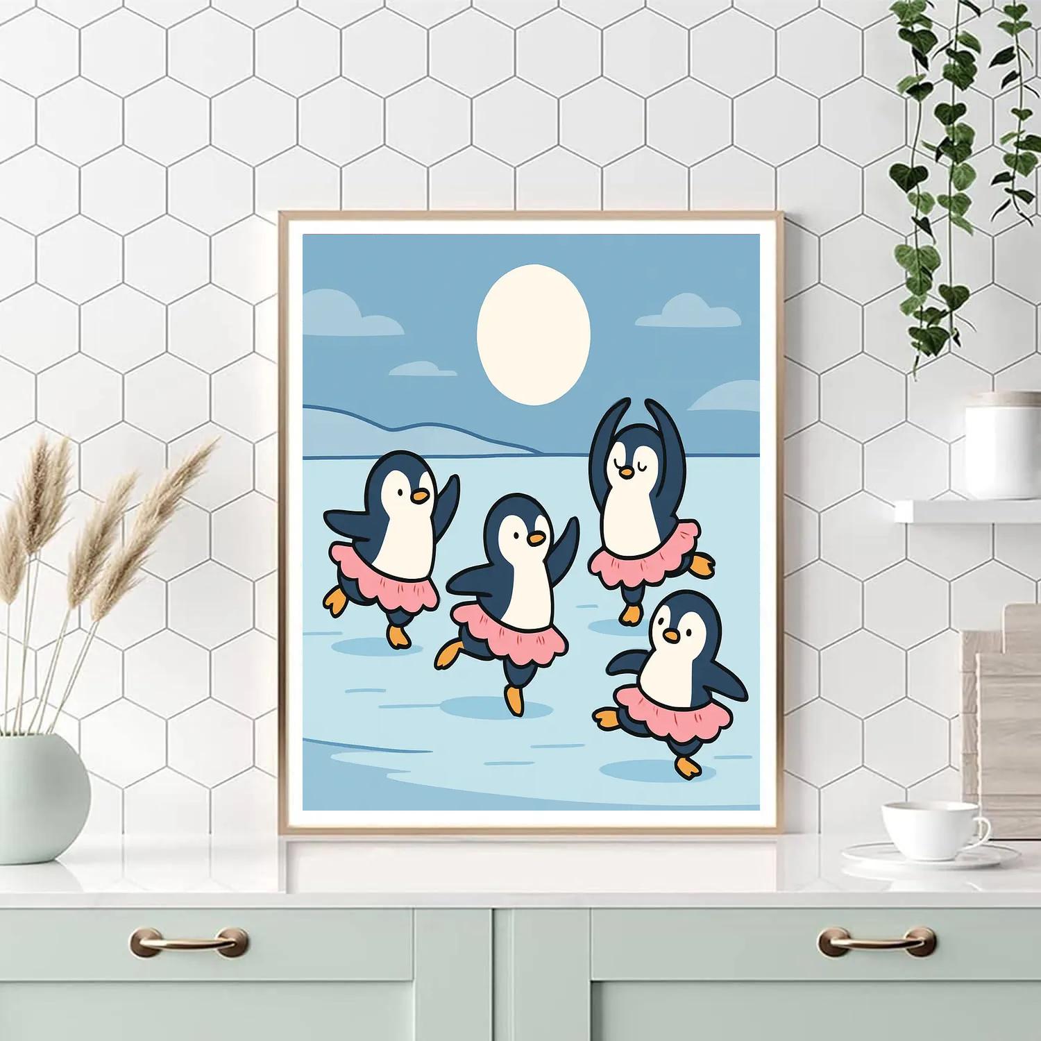 Moonlight Ballet Penguins Numbered painting kits