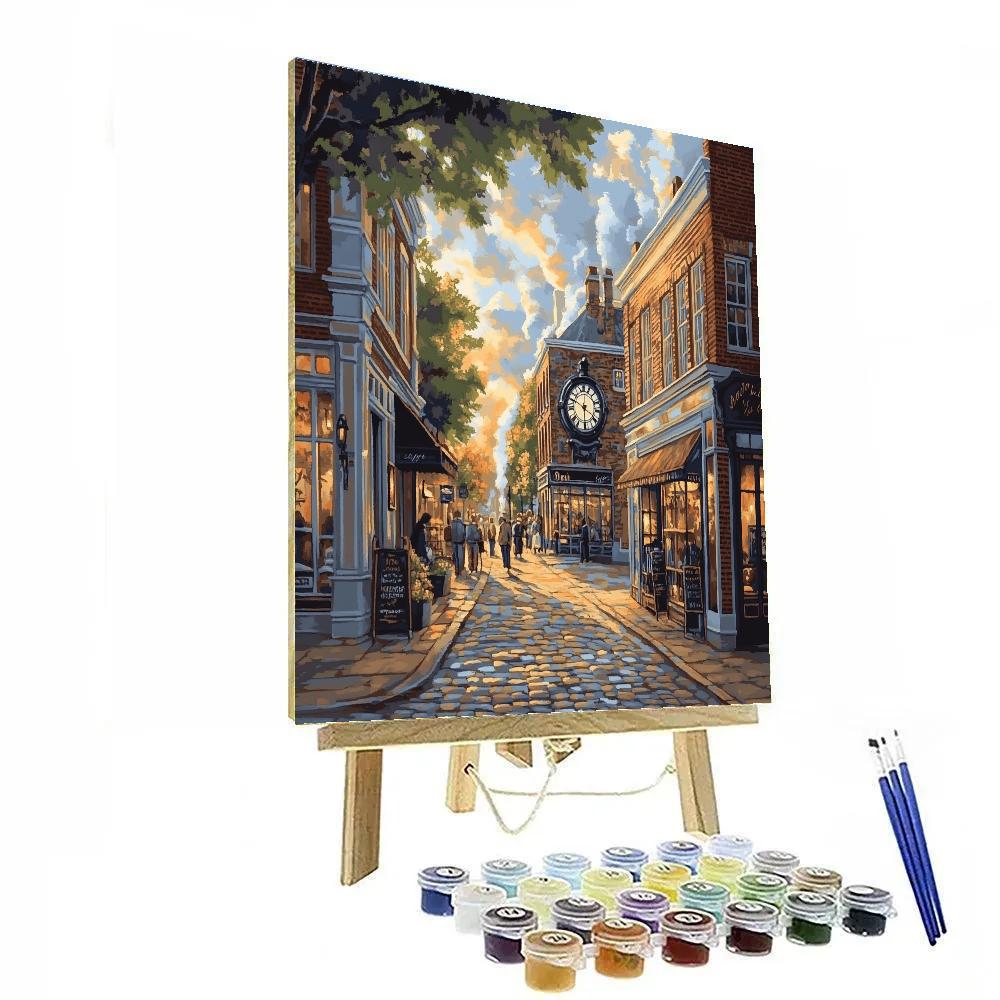 Vancouver Gastown Steam Clock And Cobbled Lane Canada Numbered painting kits