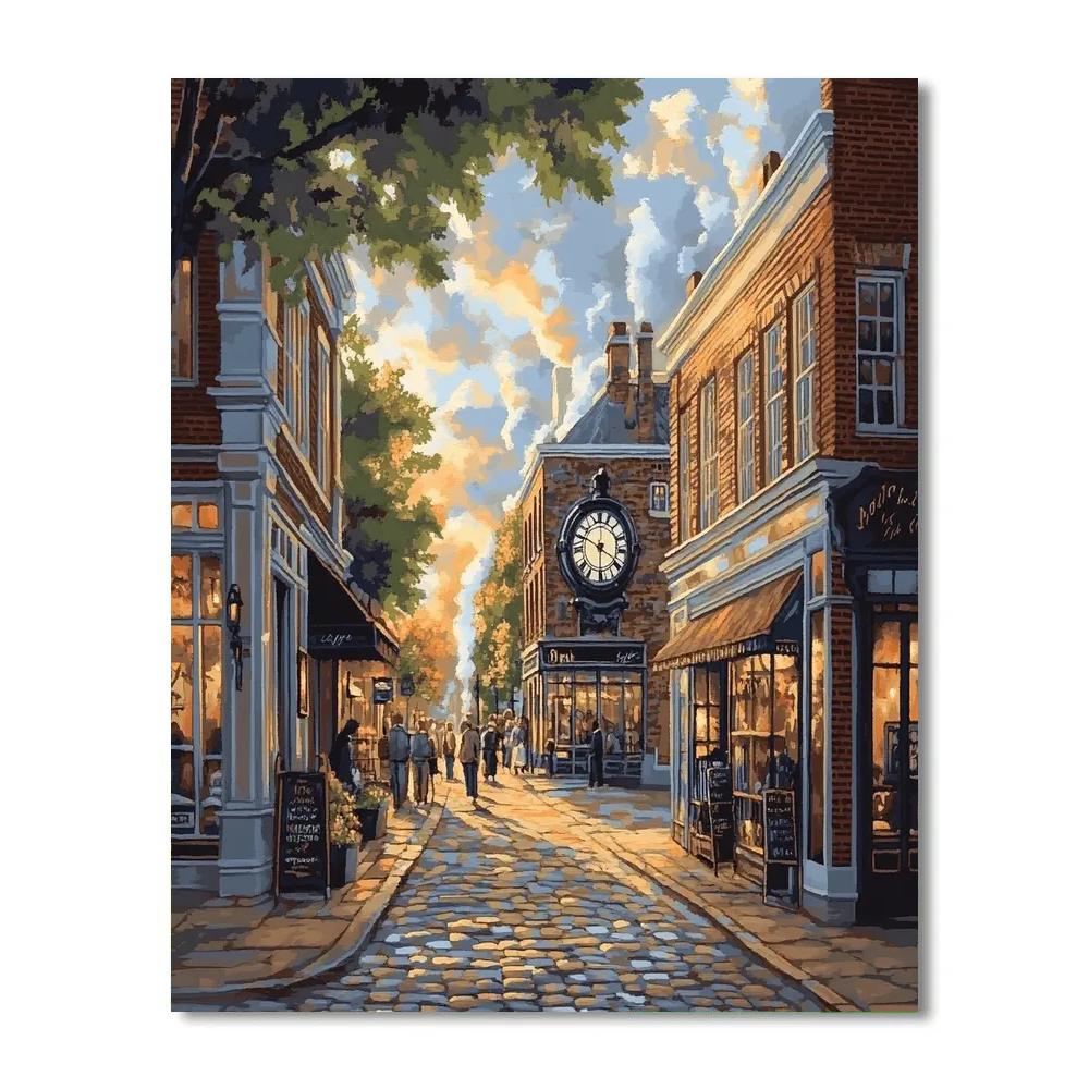 Vancouver Gastown Steam Clock And Cobbled Lane Canada Numbered painting kits