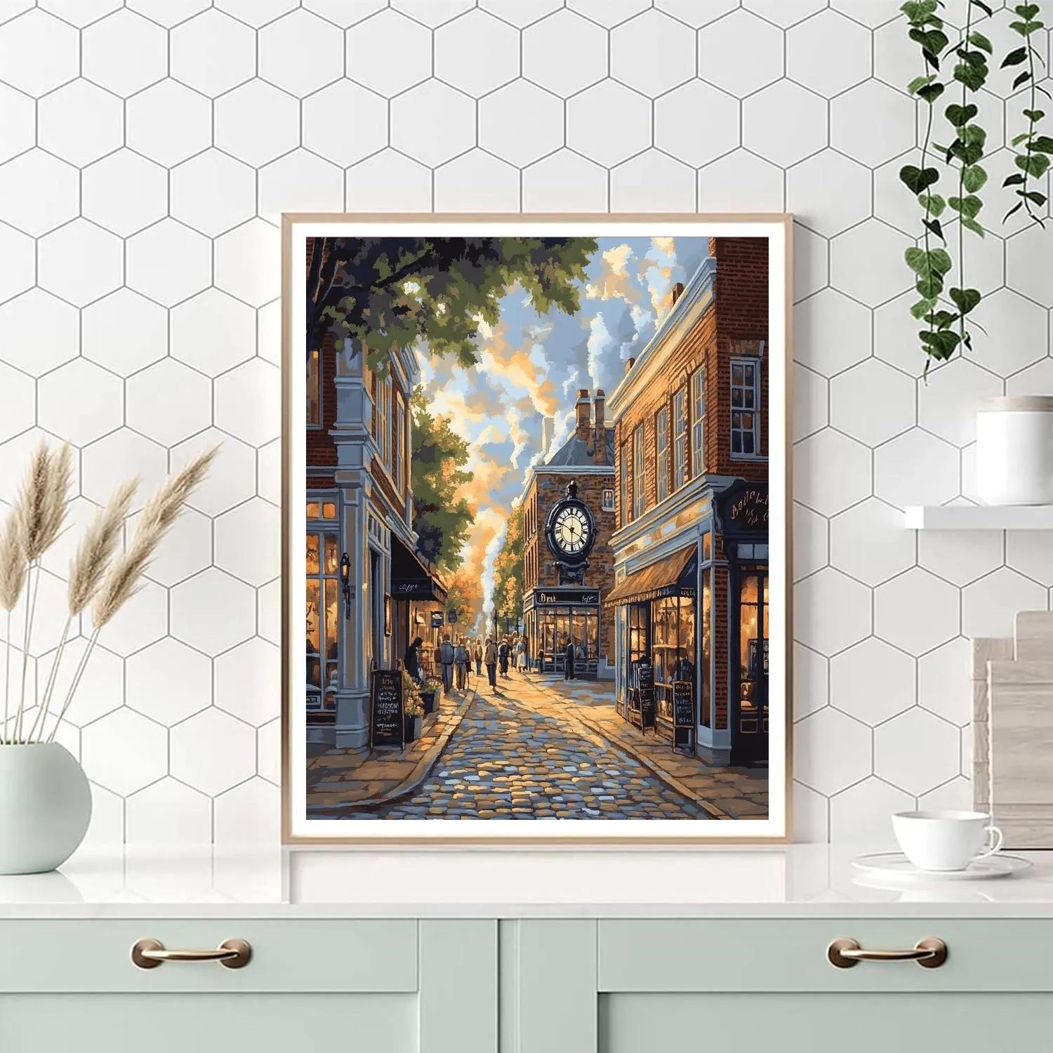 Vancouver Gastown Steam Clock And Cobbled Lane Canada Numbered painting kits