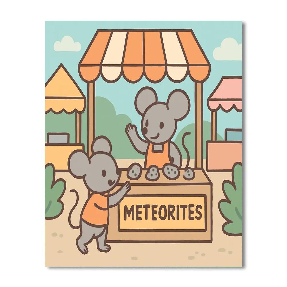 Meteorite Market Mice Paint by numbers art