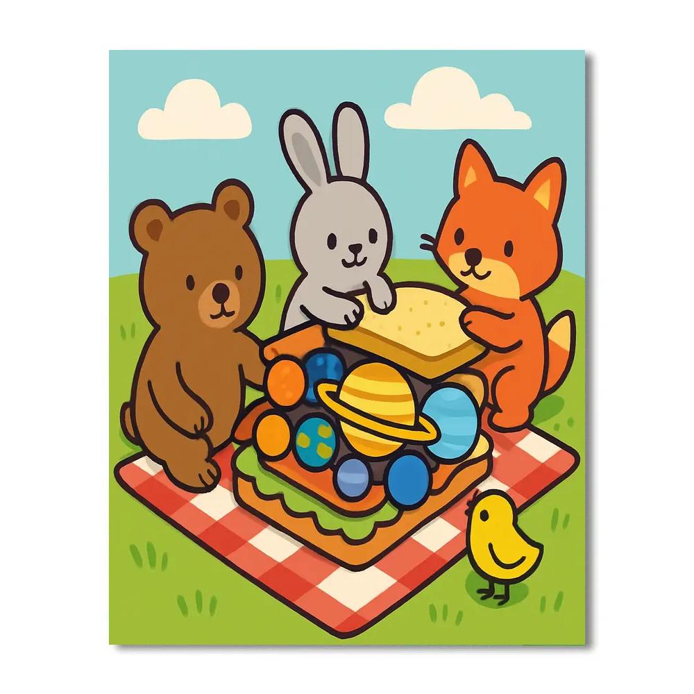 Solar Sandwich Picnic paint by numbers