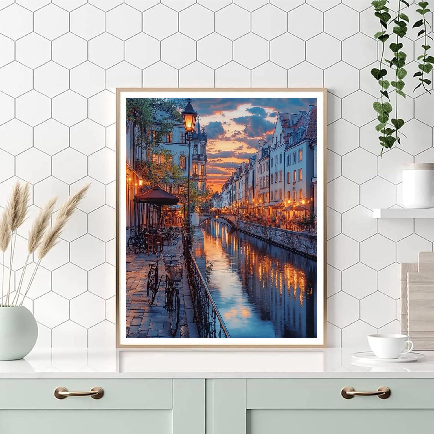 Old Jewish Quarter Kazimierz Riverside Krakow Poland Numbered painting kits