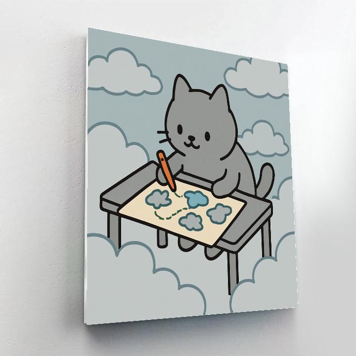 Cloud Cartographer Cat paint by color