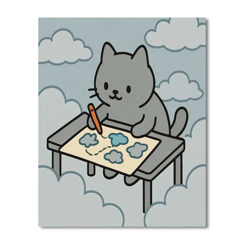 Cloud Cartographer Cat paint by color