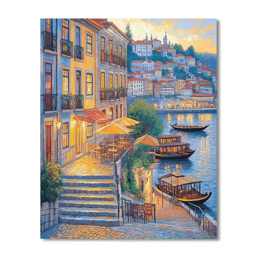 Ribeira Waterfront Porto Portugal Number painting